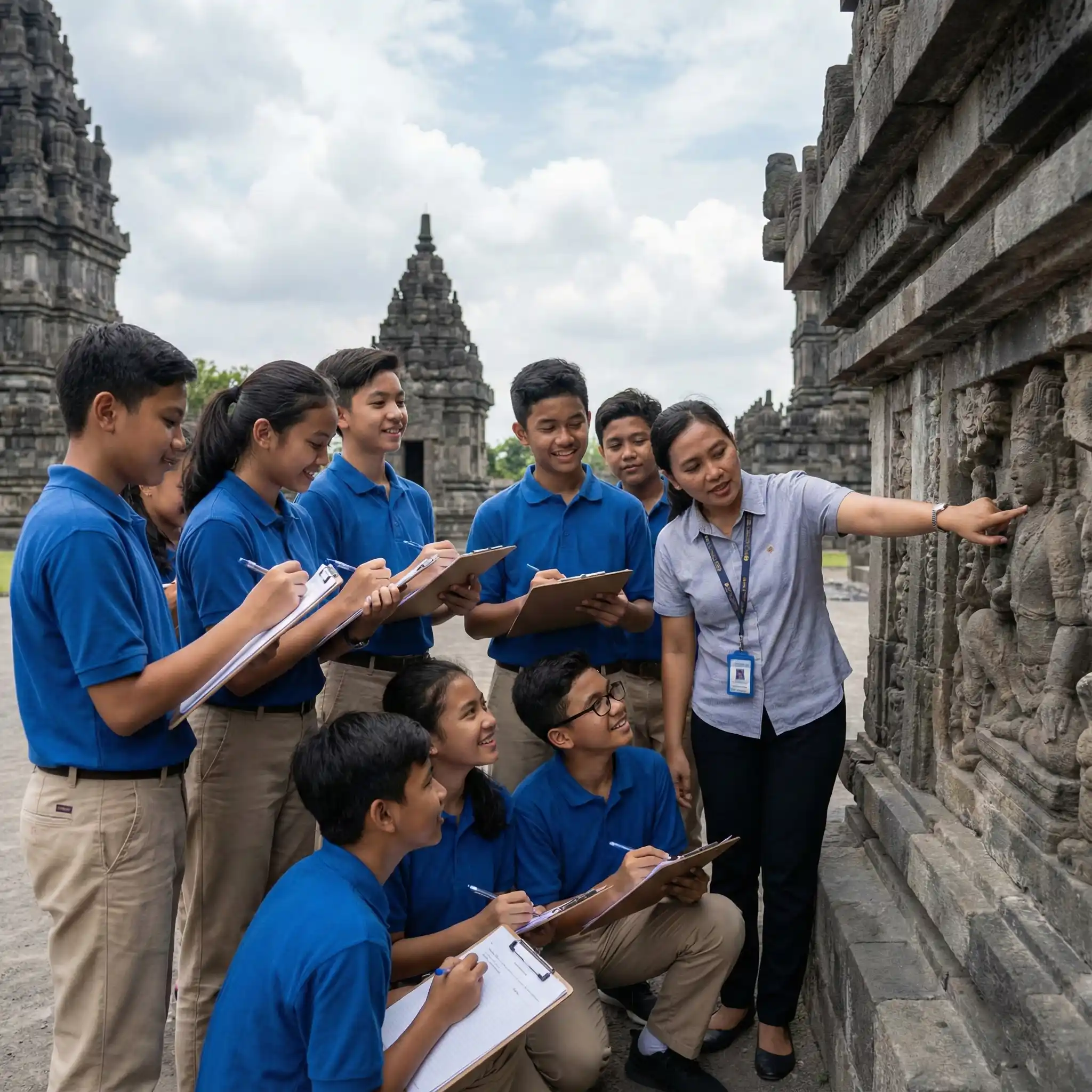 Siswa Study Tour Mengunjungi Candi